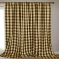 thumbnail image 3 of Poplin Buffalo Checkered Window Curtain 56 Inch Wide Brown and Cream, 3 of 5