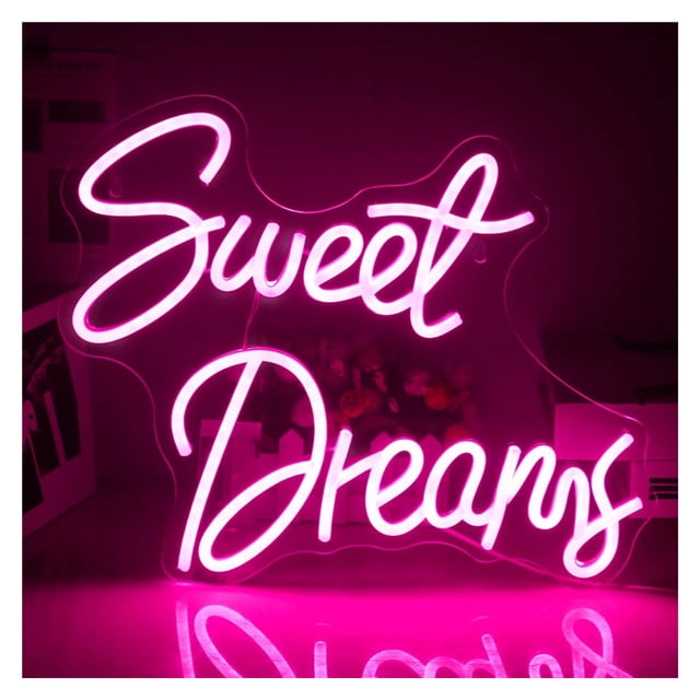 Sweet Dreams Letrero De Neón Letra Luz Para Dormitorio Habitación Boda Fiesta Bar Club Matrimonio Lámpara De Decoración De Pared 38cm×32cm