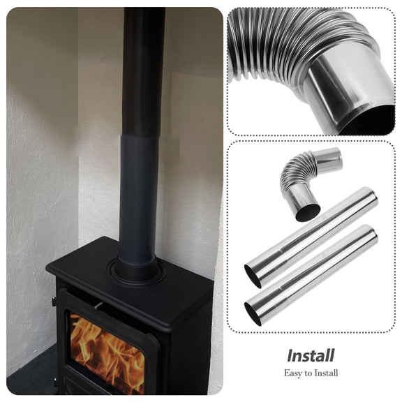 SOPOTUTU Stainless Steel Chimney Vent Pipe for Efficient Exhaust and Ventilation - Heating and Combustion Ventilation Solution