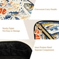 thumbnail image 5 of FORMRS Makeup Bag Travel Cosmetic Organizer for Women Fold Flat Zipper Pouch with Handle, Blue Sardines Pattern, 5 of 8