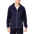 thumbnail image 2 of Ideology Mens Velour Chevron Hoodie Sweatshirt, Blue, Small, 2 of 2