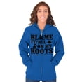 thumbnail image 4 of Blame It On My Roots Country Music Unisex Fleece Graphic Zip Up Hoodie Brisco Brands 3X, 4 of 5