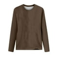 thumbnail image 3 of HAiming Women's Casual Oversized Long Sleeve Shirts Round Neck Solid Color Basic Blouse Fall Winter Going out Tops, 3 of 3