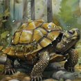 thumbnail image 5 of Orinice  Tropical Turtle Shower Curtain Sets Jungle Forest Animal Bath Curtains Cartoon Bathroom Decor Sets Grommet with Hooks  69x72, 5 of 7