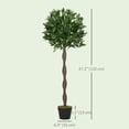 thumbnail image 3 of Outsunny 4FT Artificial Laurel Tree Set of 2, Lifelike Potted Fake Plant, 3 of 10