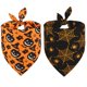 thumbnail image 1 of Doncida Bandanas para perros de Halloween, paquete de 2, 4 patrones reversibles triangulares, calabazas de Halloween, telarañas, bufanda para perros medianos y grandes, tela duradera de primera calida, 1 of 1