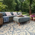 thumbnail image 4 of SAFAVIEH Courtyard Yvette Floral Indoor/Outdoor Area Rug, 6'7" x 6'7" Square, Blue/Natural, 4 of 10