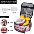thumbnail image 3 of Pink Polka Dot Cat Pizza Cute Insulated Lunch Bag Portable Lunch Box Reusable Totes For Women Men, 3 of 6