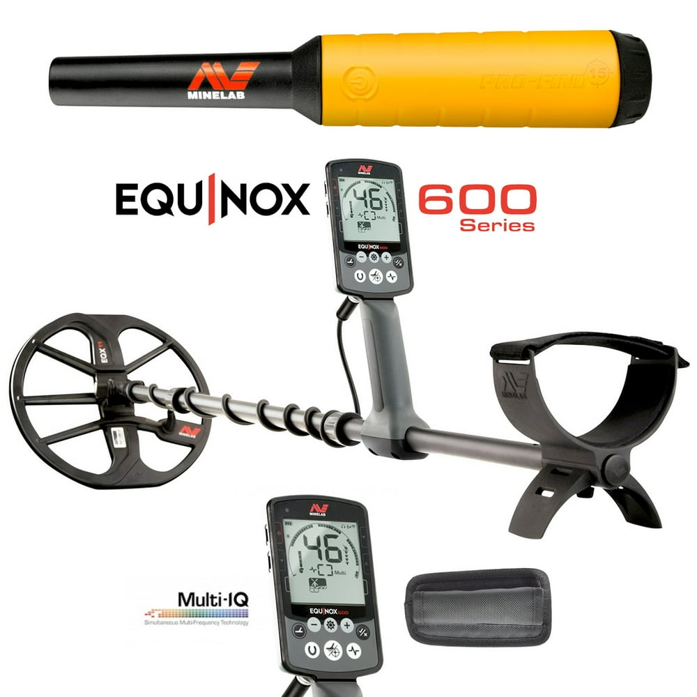 Minelab EQUINOX 600 MultiIQ Metal Detector with ProFind 15 Pinpointer