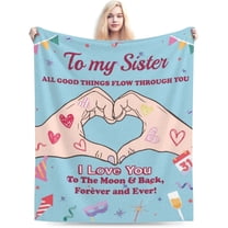 Sister Gifts Blanket, Sister Birthday Gifts from Sister, Best Friend Birthday Gift for Women 60” x 50”, Sister Gifts for Birthday, Graduation, Christmas.(Pink)