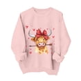 thumbnail image 5 of vigerkar Cow Valentine's Sweatshirt, Pink Heart Cow Sweater, Cute Crewneck Pullover for Women (Pink, XL), 5 of 9