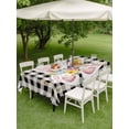 thumbnail image 3 of Easter Outdoor Tablecloth - 60x84 Inch Rectangle Dining Table Cover, Spring Rabbits Ears Feet Wildflowers Black Plaid Waterproof Outdoor Table Cloth with Umbrella Hole & Zipper for Picnic/Patio/Party, 3 of 7