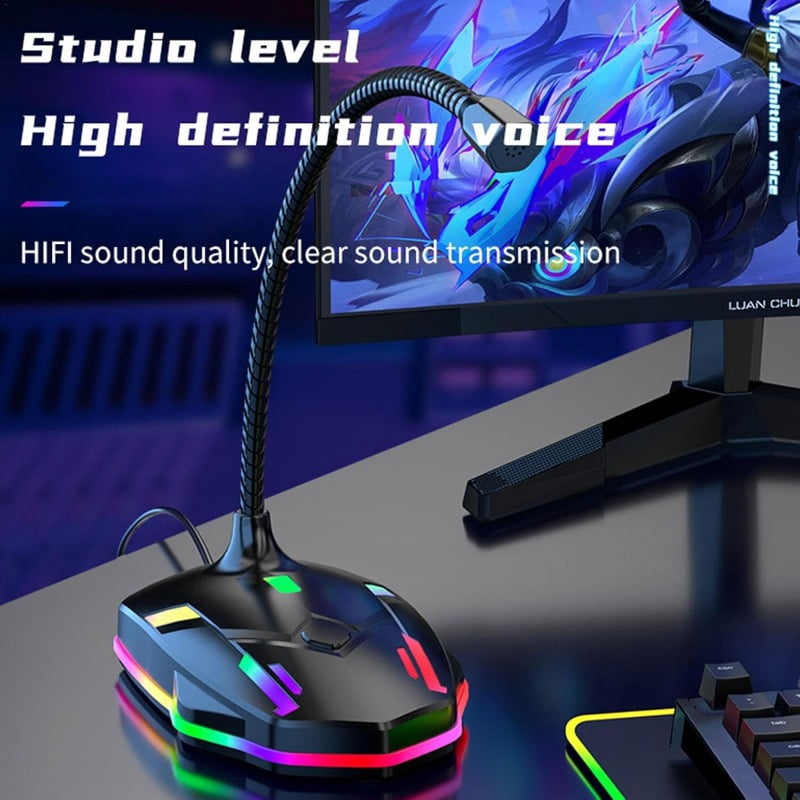 Microphone for PC,Condenser PC Laptop Mic | Plug &, 360 Degree Adjustable Gooseneck Design, Noise-Canceling Technology, USB Microphone for PC