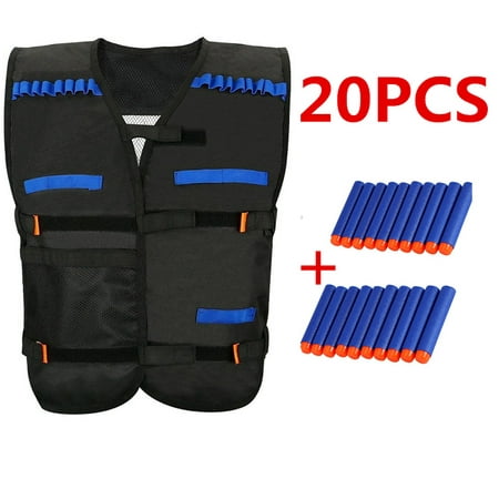 Yosoo Kids Elite Tactical Vest Kit with 20PCS Blue Soft Foam Darts for Kids Blaster Gun