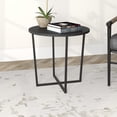 thumbnail image 5 of Evelyn&Zoe Pivetta 22" Wide Round Side Table with MDF Top, Blackened Bronze/Black Grain, 5 of 6