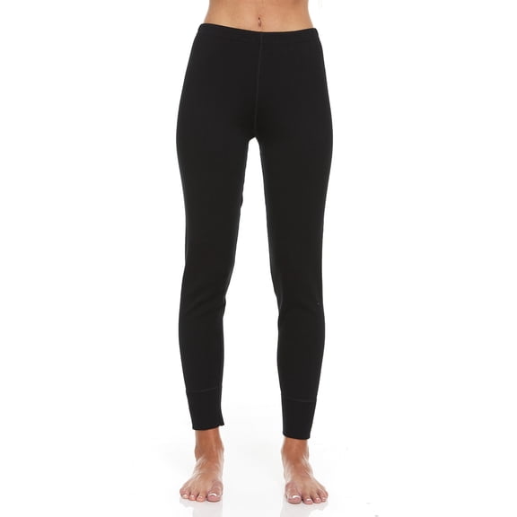 Merino Wool - Women's Expedition Weight Bottoms - Heavyweight Thermal Long Johns - No Itch Renewable - Black - Medium