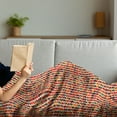 thumbnail image 3 of Geometric Soft Flannel Fleece Throw Blanket, Vertical Zig Zag Stripes with Triangles Fractal Look Vintage Mosaic Tile, Cozy Plush for Indoor and Outdoor Use, 50" x 60", Multicolor, by Ambesonne, 3 of 5