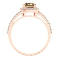 thumbnail image 4 of Clara Pucci 14K Rose Gold Solid Gold Champagne Solitaire with Accents Anniversary Ring for Women - 1.935 cttw Emerald Cut, 4 of 8