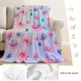 thumbnail image 5 of Spring Floral Blanket Soft Cozy Warm Throw Blanket for Couch, Plush Fuzzy Flannel Fleece Blankets for Sofa, Purple Pink Blue Flower Summer Botanical Bed Blankets Lightweight Gifts for Women, 50"x60", 5 of 9