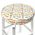 thumbnail image 3 of Fuzoiu Cartoon Transport Print Bar Stool Cushions, Super Breathable Round Bar Stool Covers,Seat Cushion Round- One Cushion Only-14 inch, 3 of 7