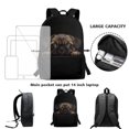 thumbnail image 4 of Jeiento Pug 4Pcs Boys Backpack with Lunch Box Set 5-7 7-10 10-12 Kids School Bag Elementary Middle School Bookbag Lunch Bag Pencil Case Water Bottle Holder Black Back Pack Purse Satchel, 4 of 7