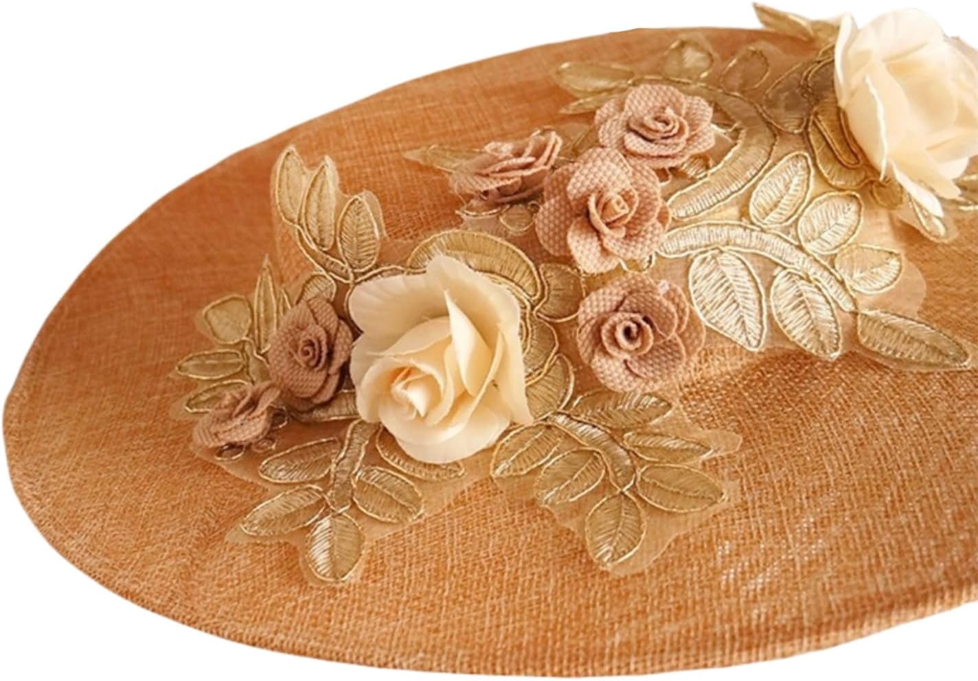 Kukuzhu Women's Victorian Tea Party Sun Hat, Lolita Wide Brim Ribbons Flower Flat Bonnet Cap with Bow