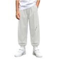 thumbnail image 6 of Nilvkv Boys Joggers, Boys Pants, Letter Print Loose Fit Cuffed Sweatpants with Elastic Waist, suited for Summer Outdoor Wear Gray 9-10 Years, 6 of 6