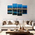 thumbnail image 2 of Elephant Stock Vancouver Night Lights Wall Art - Horizontal Multi Panel Canvas - Living Room Wall Decor - Places Multi Panel - Blue And Yellow Decor - 75" x 48", 2 of 4