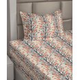 thumbnail image 2 of Ambesonne Floral Abstract Fitted & Flat Sheet with Sham 3 Pcs Set, Vintage Flowery, Twin, Beige Vermilion and Grey, 2 of 4