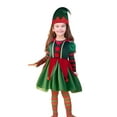 thumbnail image 5 of Christmas Elf Costume Set Boys Girls Festive Elf Outfit Kids Classic Red Green Elf Hat Stockings Set Dress-up Attire for Parties Cosplay Performance, 5 of 7