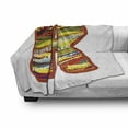 thumbnail image 3 of Letter R Soft Flannel Fleece Throw Blanket, Ornamental R Letter with Abstract Effects Shabby Form Pattern, Cozy Plush for Indoor and Outdoor Use, 60" x 80", Multicolor, by Ambesonne, 3 of 6