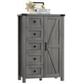 thumbnail image 6 of VVFLU Farmhouse 5 Drawer Dresser Storage Cabinet Chest of Drawer for Bedroom, 48" Tall Grey Wood, 6 of 6