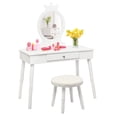 thumbnail image 4 of Patiojoy Kids Princess Vanity Table Set w/ Chair Crown Mirror White, 4 of 8