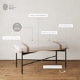 thumbnail image 3 of Nathan James Thatcher Upholstered Entryway Bench with Removable Boucle Cushion, Vegan Leather Straps, and Matte Black Metal Legs, 3 of 6