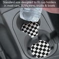 thumbnail image 4 of Thirstystone  Black & White Checkered  Single Round Stone Car Coaster, 4 of 6