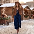 thumbnail image 5 of Women Fall Winter Velvet Scoop Crew Round Neck Maxi Dress Long Sleeve Loose Shift Solid Chic Elegant Casual Everyday Dress 2XL, 5 of 7