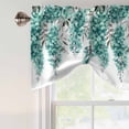 thumbnail image 5 of Tie Up Valances for Windows, Teal Eucalyptus Leaves Adjustable Valance Curtains Window Treatment for Living Room/Bedroom, Weeping Botanical Branches Rod Pocket Kitchen Curtains & Drapes 54x18 Inch, 5 of 9