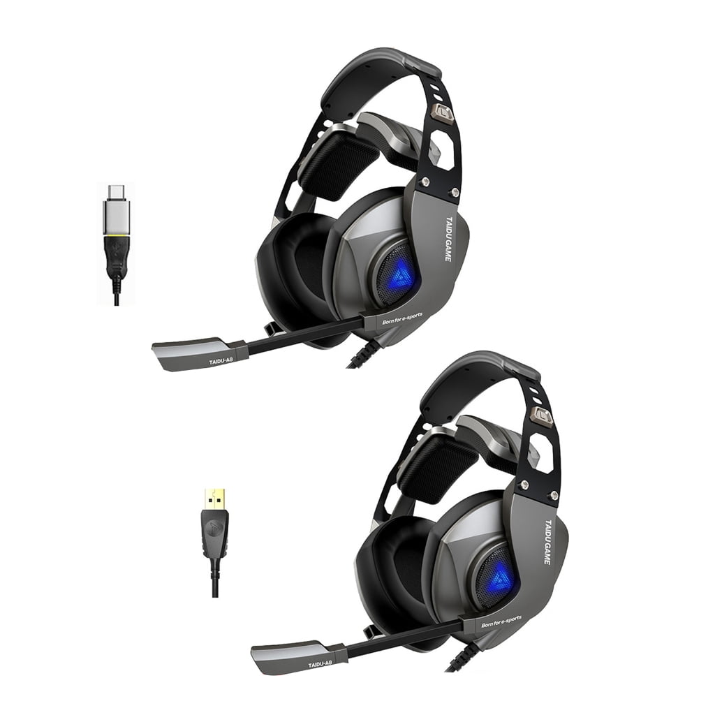 Adjustable Over Ear Headphones With Microphone Inside Noise Cancelling 7.1 Sound