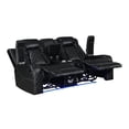 thumbnail image 4 of New Classic Furniture Orion II 2-Pc Faux Leather Manual Living Room Set in Black, 4 of 11