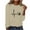 01 Beige, variant on Women's Cute Paw Heart Printed Long Sleeve T-Shirt Dressy Loose Crew Neck Blouse Business Casual Tunic Tops