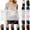 Green, variant on Women's Brushed Ribbed Sweater Crew Neck Long Sleeve Fitted Slim Fit Casual Solid Color Fall Winter Knit Pullover Soft Warm Basic Tops White