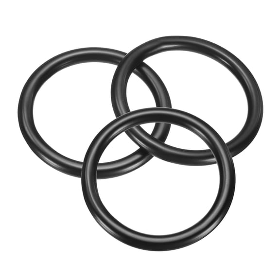 3 Pack M6x45x57mm Metal Rings, 304 Stainless Steel Welded Seamless O-Ring, Black