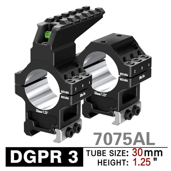 DISCOVERYOPT 7075 Aluminum Rifle Scope Rings Heavy Duty With Bubble Level & Top Picatinny Rail Mount