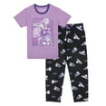 thumbnail image 2 of KPop Demon Hunters Rumi, Mira & Zoey Graphic Sleep Shirt with Character AOP Sleep Pants Set - Juniors 2-Piece Pajama Set, 2 of 7