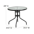 thumbnail image 6 of Flash Furniture Brazos Series 5-Piece Steel Glass Patio Table and Chair Set, Brown, 6 of 11