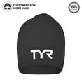thumbnail image 3 of Gorro de natación de silicona TYR, pelo largo, negro, 3 of 5