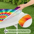 thumbnail image 5 of Rainbow Tie Dye Mandala Pattern Round Fitted Tablecloth with Elastic Edge,Dining Table Cover Waterproof,Outdoor Round Tablecloth for Camping,Dining,Indoor and Outdoor, 5 of 7