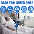 thumbnail image 6 of Medical IV Pole with Tray, 60" to 78" Adjustable Height IV Fluid Bag Stand with 4 Hooks, Portable 5-Leg IV Pole with Tray Wheels for Hospital Clinic Home IV Infusion, 6 of 7