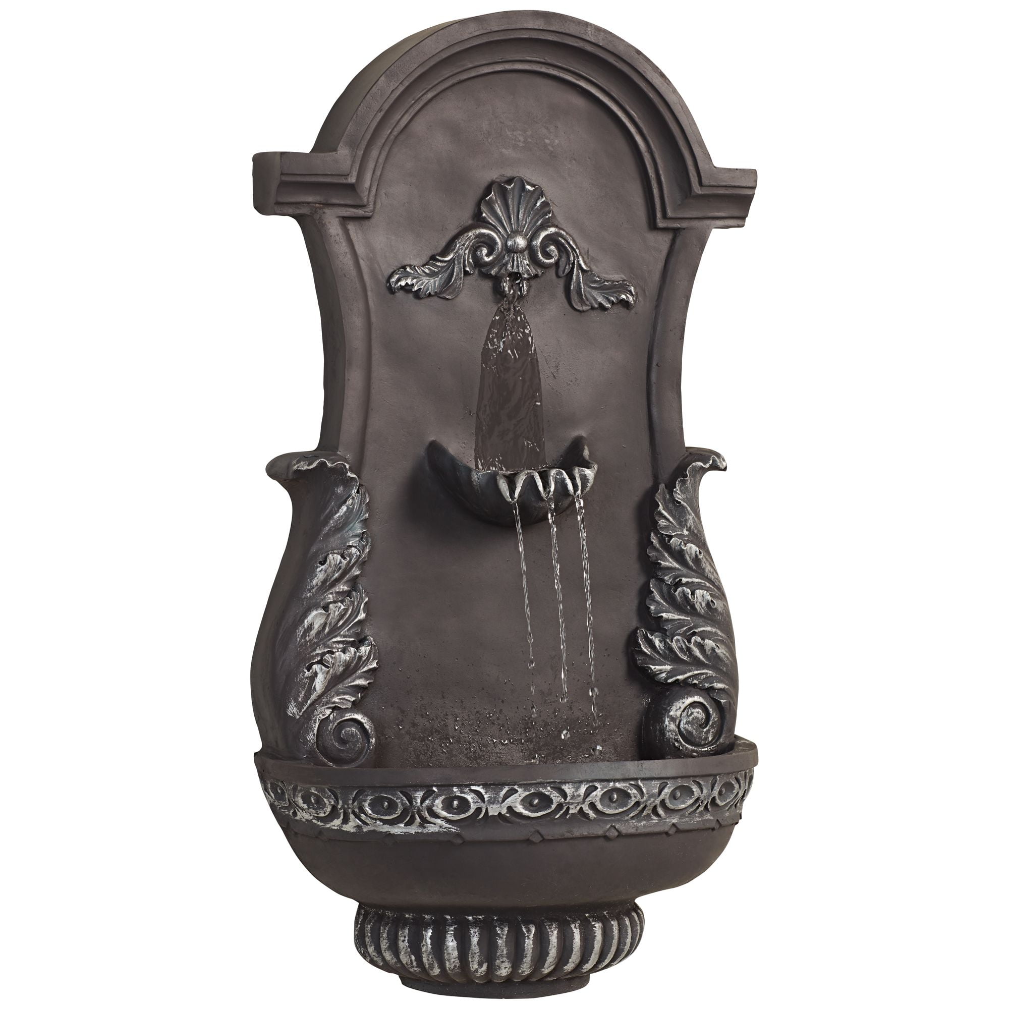 San Pablo Ornate 33" High Large Italian Indoor Outdoor Decor Gray Resin Wall Fountain Outside Garden Patio