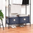 thumbnail image 3 of Yayeee Foldable Storage Basket for Shelves with Handles Waterproof Cloth Bins, White Planet, 3 of 7
